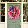 Decorative Flowers American Independence Day Wreath Double Style Home Decoration Props Scene Hanging Decorations