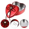 Bouteilles de rangement Valentin Day Cœur en forme de coeur Boîte de boucles ruban Bolles de bonbons Conteneurs Biscuits Jar Organisateur de trésors d'étain vide