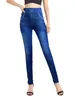 Active Pants 2024 Imitation Denim Leggings Women's High-Strech High-midjig tätt passande sömlöst tryck Ytterakläder Niokvarter