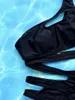 Women's Swimwear Sexy Asymmetric Hollow Out One Shoulder Women Piece Swimsuit Female High Cut Monokini Bathing Suit Swim Beach Wear