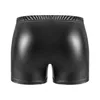 Product Mens Close Fitting Matte Soft Leather Square Shorts Sexy Slim Fit Underwear Accurate Size