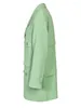 여자 정장 Xiwen Green Button 분할 큰 크기 블레이저 여성 라펠 긴 소매 느슨한 핏 자켓 조수 스프링 가을 2024 xf1819