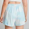 Plus Size Drawstring Waist Summer Casual Tie Dye Short Loose Wide Leg Knot Shorts Female Large Sport 7XL 8XL 240329