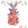 Oggetti decorativi Figurine Pink Tree Easter Resina Light Up Tablet Table Table Centrotavola per le feste a tema Drop Dhuq4