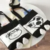 Bag Ladies Canvas Women Cute Cow Print Shoulder Female Large Capacity Handbag Student Kawaii School Grils Shopping