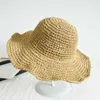 Wide Brim Hats Bucket Hats Sun Hat for women Summer Beach Hat fashiona Lafite Straw Hat travel sunscreen multifunctional folding straw women sun visor hat 240407