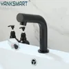 Waschbecken Wasserhähne Yanksmart Mattschwarzer Wasserhahn automatisch Touchsensor Deck montiertes Becken Kaltmixer Wasserhahn