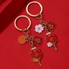 Keychains Lonyards Creative Lantern Flower Orange Keychain Chinois Culture traditionnelle Anneau clé NOUVELLE ANNÉE BON BÉNÉDING POUR LE SET des bijoux d'amis Q240403