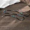 Chaines Collier de chaîne de perles bohème pour hommes Simple Blue Black Splice rétro Party Bijoux Accessoire