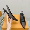 6.5/9cm tasarımcı sandaletler kristal yüksek topuklu ayakkabılar alevlendi topuk pompası ışıltı slingbacks ofis ayakkabıları kadın slayt zinciri elastik kayış elbise ayakkabıları üst ayna kalitesi