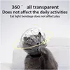 Cão cuidando de focinho de gato anti-bite capacete bocal de estimação er transparente capuz respirável kitten astronauta prevenir de gatos mordendo máscara de bola dhqde