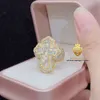 Designer Wholesale Price Factory Direct Sale Fine Hip Hop Jewelry 18K Gold Plated Silver Moissanite Cross Ring