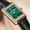 Mark Huafei Brand Women's Temperament Tiktok Diamond Set Fashion Simple Small Green Watch Waterproof Luxury