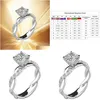 Solitaire Ring Engagement Party Gift Rings For Women Sier Color Dimond Bridal Zircon Elegant Fashion Bague Femme 2022 230918 Drop Deli Otzld