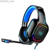 Écouteurs de téléphones portables immersifs pour PS4 PS5 PC PC LED RVB Mic Light Aménataire 7.1 Stéréo Surround Gaming Headset Electhone Over Ear Headphone Y240407