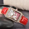 Vrouwen van hoge kwaliteit kijken naar AAA Quartz Beweging Kijk Rose Gold Silver Case Leather Strap Dameshorloge enthousiaste Top Designer Polshipes Geneve #141