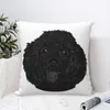 Travesseiro fofo preto lindo poodle filhote de cachorro arremesso capas decorativas travesseiro