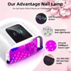 96W Rechargeable Nail Lamp with Handle Cordless Gel Lacquer Dryer Red Light Manicure Machine Wireless UV LED 240401