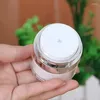 Bouteilles de rangement Bouteille fuite en argent Gol Silver Drawing Airless Cream Jar Vacuum pour Dispensing Lotion Foundation