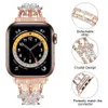 Bloemriem voor horlogeband 41 mm 40 mm 38 mm vrouwen luxe bling diamant metalen armband voor serie 7 6 SE 5 4 3 banden 240402