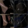 Anklets romantiska månen ankel för kvinnor enkel y personlighet student stil färsk grön diamant design droppleverans smycken dhojt