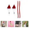 Dog Apparel 2 Sets Chicken Hat Scarf Christmas Kit Xmas Costume Accessory Accessories Small Pet Party Warm Elastic Outfit