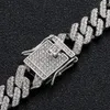 12mm 보석 액세서리 도매 힙합 금도금 쿠바 체인 목걸이 패션 다이아몬드 목걸이