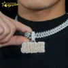 Designer Hip Hop personnalisé de bijoux personnalisés Pass Diamond Tester Rose Rose Gol Two Tone VVS Moisanite Iced Out Letter Pendant avec chaîne de liaison cubaine