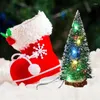 Christmas Decorations Tree Ornaments 3pcs LED Miniature Desktop Ornament For Bedroom Bookshelf Garden Kids Room Dorm And More