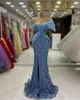 2024 Plus Size Prom Dresses For Special Occasions Formal Dresses Mermaid One Shoulder Beaded Lace Pearls Crystals Birthday Party Gowns Reception Dress AM680
