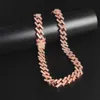 Wholesale 14mm 18k Gold Plated Hip Hop Link Chain Cuban Diamonds Necklace with Zircon Main Stone Religious Style for Man Women