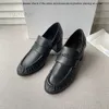 les chaussures de rangs haut de gamme la rangée en cuir authentique talons épais confortables plissés hauts hauts français petits chaussures en cuir