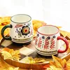 Tazze creative tazza di ceramica dipinta a mano Personalità per la colazione latte tazza per la cucina domestica cucina forniture per bevande