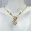 Chaînes 5 pcs mode blanc coquille coeur pendentif collier bijoux Neckalce Gold Chain punk cadeau 52644