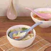 Cucharas 8 PCS Sopa Spoon Home Home Cook utensilios Restaurante de fideos holgados a mano PP Silicone Cooking