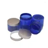 Opslagflessen donkerblauw plastic brede mondfles 100 ml 120 ml 150 ml 200 ml 250 ml lege crème container cosmetische potten potten met deksels