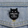 Mère des chats en émail d'émail dessin animé Gothic Black Cat broche revers Badge Badge Fashion Bijoux Cadeaux Accessoires