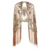 Scarves 1920s Retro Beaded Sequin Flapper Shawl Loose Decoration Outerwear Short Cape Evening Party Ladies Cloak Wraps
