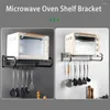 Kitchen Storage Microwave Bracket Holder Shelf Stand Wall Frame Rack Aluminium