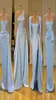 2021 African Sexy Bridesmaid Dresses Light Blue Sheath Mermaid Plus Size Long Satin Split Maid Of Honor Wedding Guest Dress Mixed 8883506