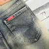 Erkek Şort 2024 Yeni Vintage Bisiklet Denim Şortları Yaz Ultra Street Street Fashion Casual Sıkı Pantolon J240407