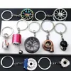 Keychains Lanyards Creative Metal Automotive Accessories Keychain Alloy Turbo Gearbox Roue Hub Disc Disque Pendre Pendre Homme Mens Dad Cadeau d'anniversaire Q240403