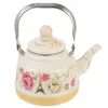 Dinnerware Sets Household Enamel Tea Pot Vintage Decorative Kettle Water Coffee