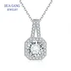 Trendy Pendant Chain Necklace Shining 1Ct Laps Diamond 925 Sterling Silver Jewelry for Women Wedding Birthday Present 240407