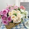 Dekorativa blommor 6 Big Head Rose Silk Peony Artificial Bouquet For Wedding Party Christmas Year Ornament Home Table Vases