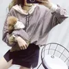 Vêtements de chien maître parent-enfant tenue printemps et automne kaki noir rayure sweats à capuche coton coton vêtements de compagnie