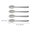 Spoons 4 Pcs Silicone Spoon Honey Decor Kitchen Utensils Mixing Coffee Non-stick Silica Gel Supplies Serving