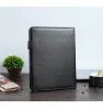 Padfolio Многофункциональная папка A4 Black Business Pu Leather Padfolio Portfolio с магнитным замыканием