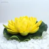 Dekorativa blommor konstgjord gul falska lotus lily bladvatten pool flytande damm bröllop dekoration trädgård 17 cm b12