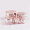 5g/15g leere Augengesichtscreme Jar Körperlotion Verpackung Flaschenweg Acryl rosa Behälter Kosmetische Make-up Emulsionsunterflüssigkeit